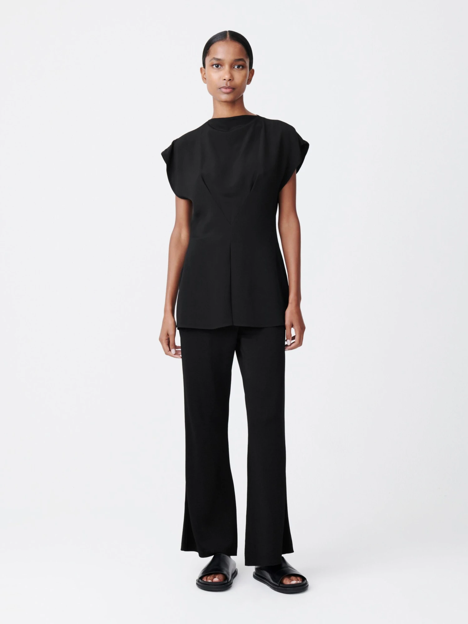 Studio Nicholson Linna Pant In Black 1 Studio Nicholson Linna Pant In Black