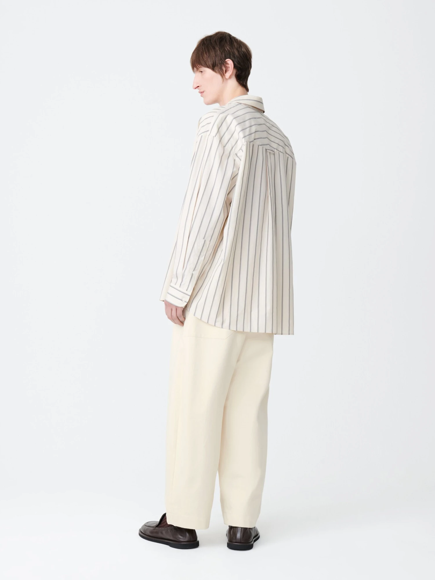 Studio Nicholson Loche Shirt In Plaster Stripe 4 Studio Nicholson Loche Shirt In Plaster Stripe - Image 4