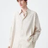 Studio Nicholson Loche Shirt In Plaster Stripe