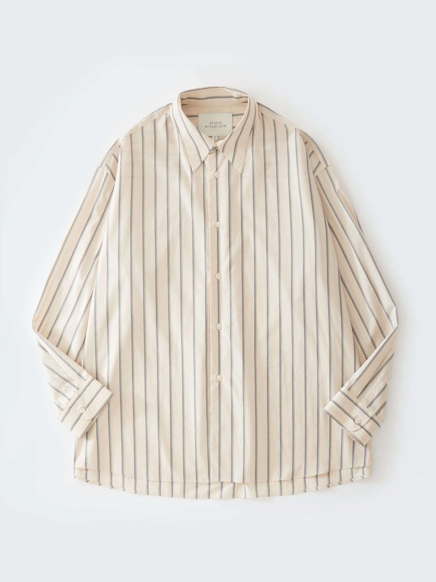 Studio Nicholson Loche Shirt In Plaster Stripe 6 Studio Nicholson Loche Shirt In Plaster Stripe - Image 6