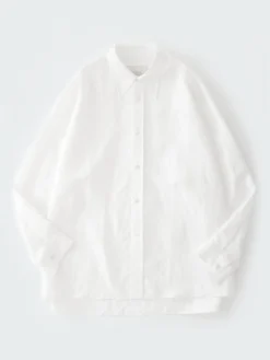 Studio Nicholson Loche Shirt In Optic White -Studio Nicholson LOCHESNM 1164LINENVISCOSESLUBOPTICWHITE 0273 FS scaled