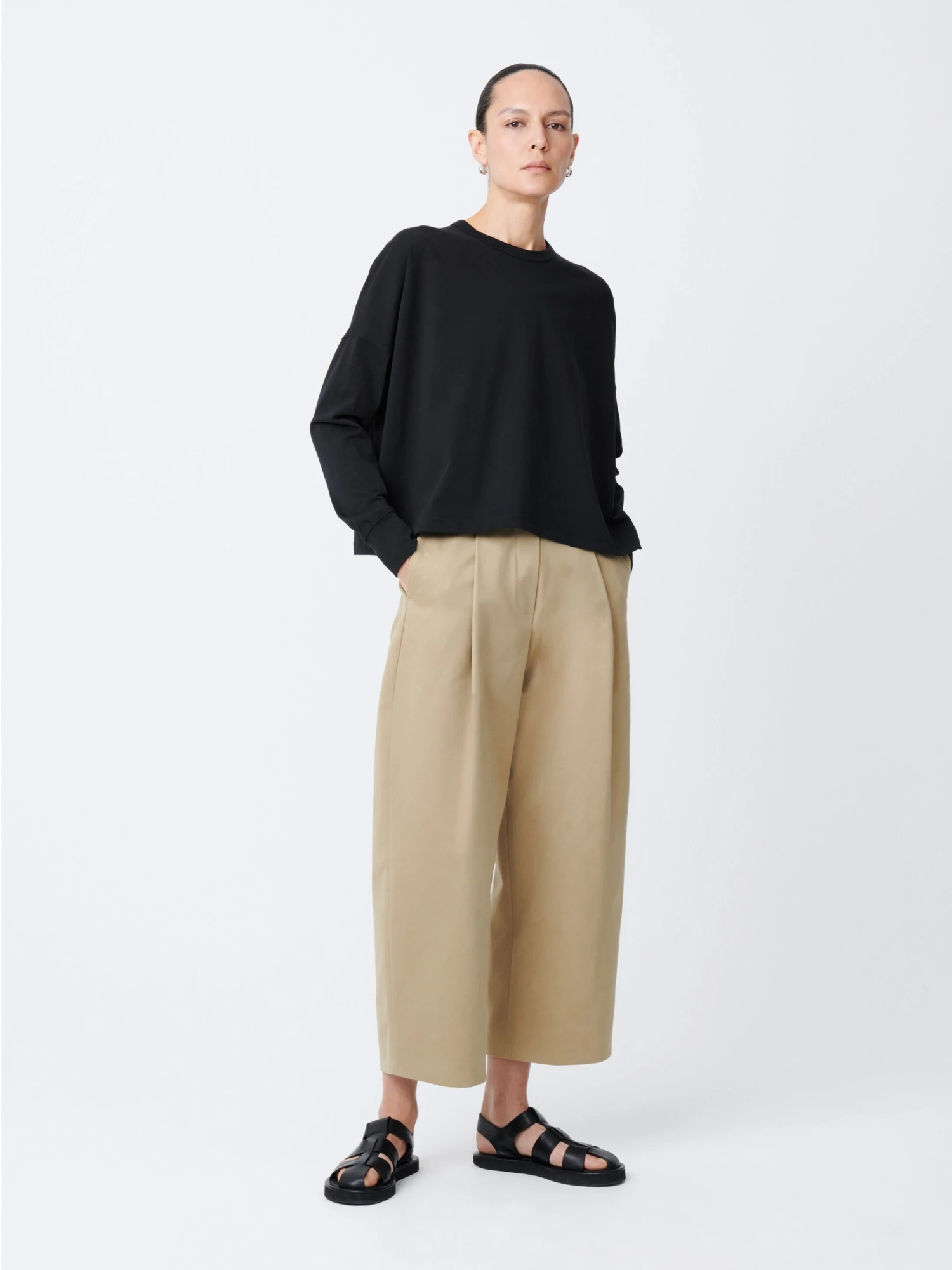 Studio Nicholson Loop Long Sleeve T-Shirt In Black 2 Studio Nicholson Loop Long Sleeve T-Shirt In Black - Image 2