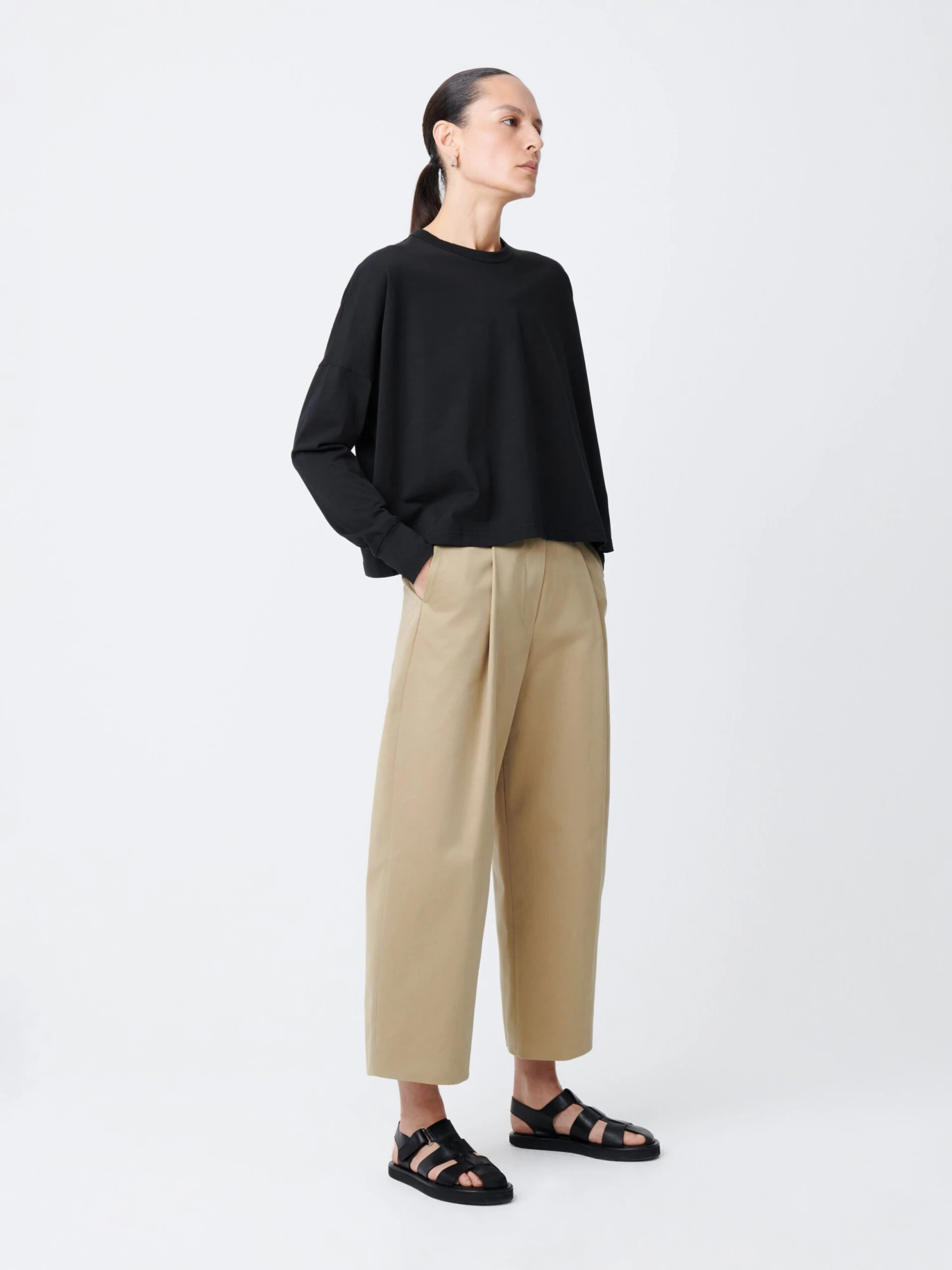 Studio Nicholson Loop Long Sleeve T-Shirt In Black 3 Studio Nicholson Loop Long Sleeve T-Shirt In Black - Image 3