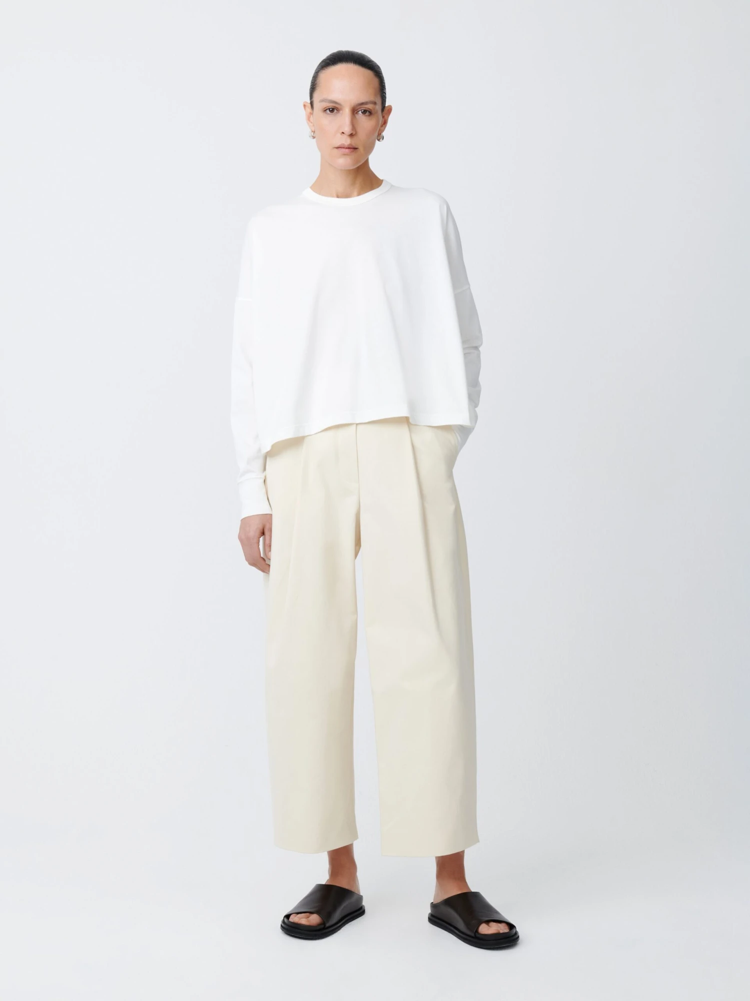 Studio Nicholson Loop Long Sleeve T-Shirt In Optic White 2 Studio Nicholson Loop Long Sleeve T-Shirt In Optic White - Image 2