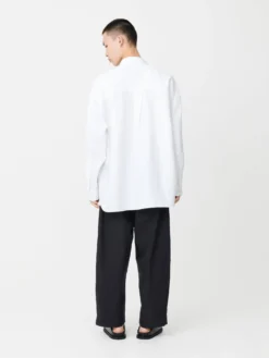 Studio Nicholson Loche Shirt In Optic White -Studio Nicholson LocheSNM 1164LinenviscoseShirtsOpticWhite3 scaled
