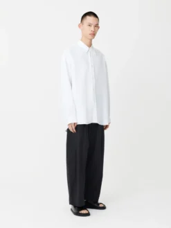 Studio Nicholson Loche Shirt In Optic White -Studio Nicholson LocheSNM 1164LinenviscoseShirtsOpticWhite4 scaled