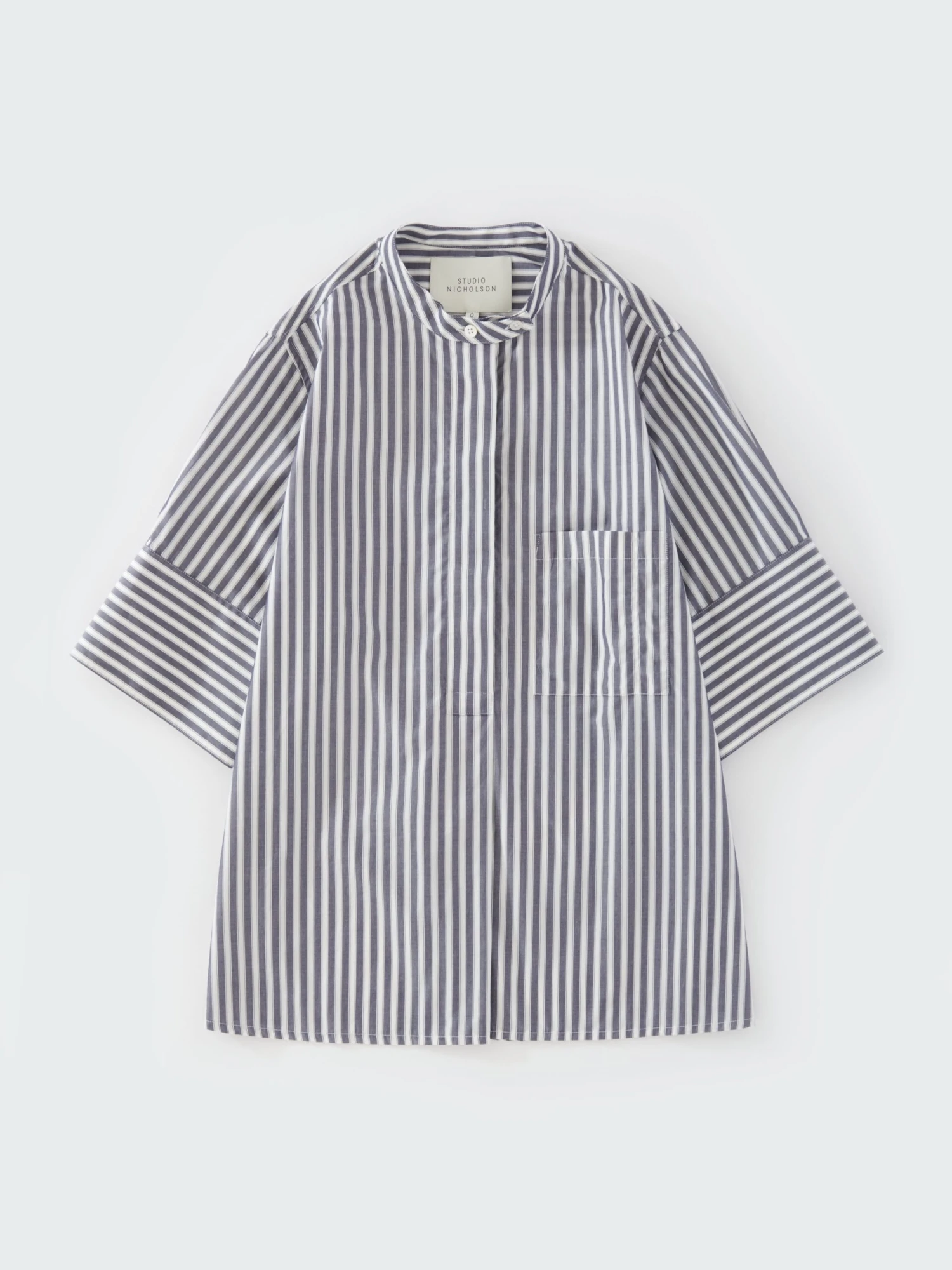 Studio Nicholson Malawi Shirt In Stripe Navy 5 Studio Nicholson Malawi Shirt In Stripe Navy - Image 5