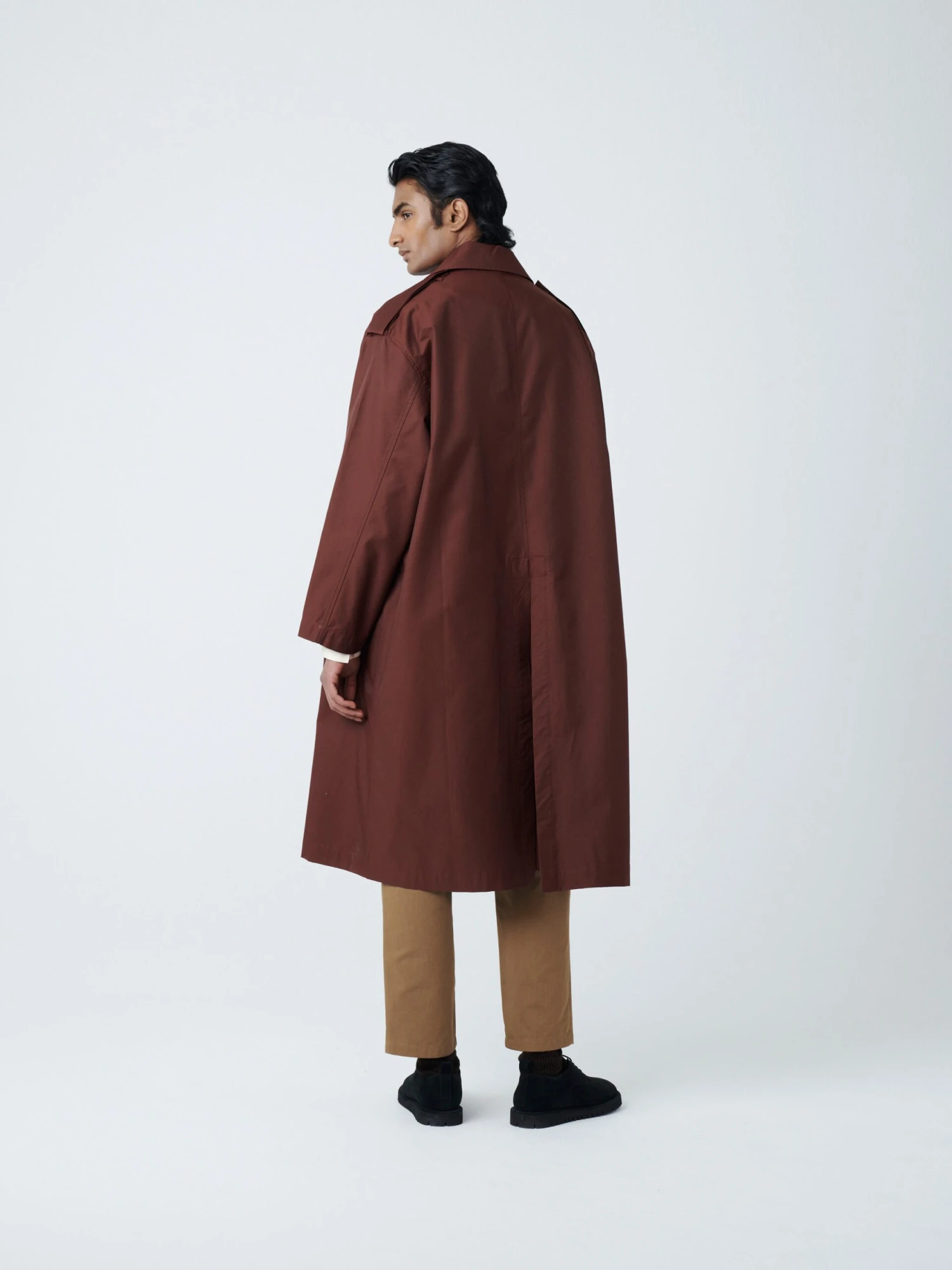 Studio Nicholson Marque Coat In Chestnut 3 Studio Nicholson Marque Coat In Chestnut - Image 3