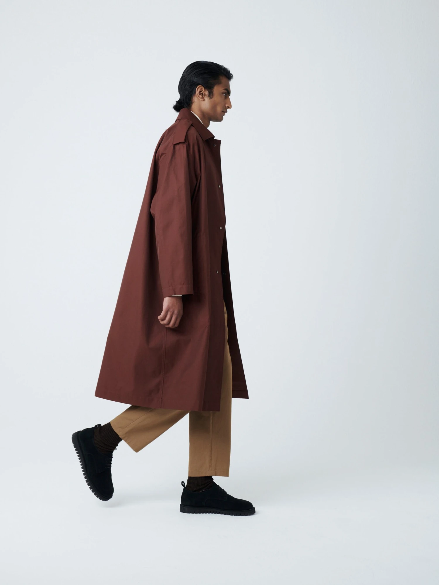 Studio Nicholson Marque Coat In Chestnut 4 Studio Nicholson Marque Coat In Chestnut - Image 4