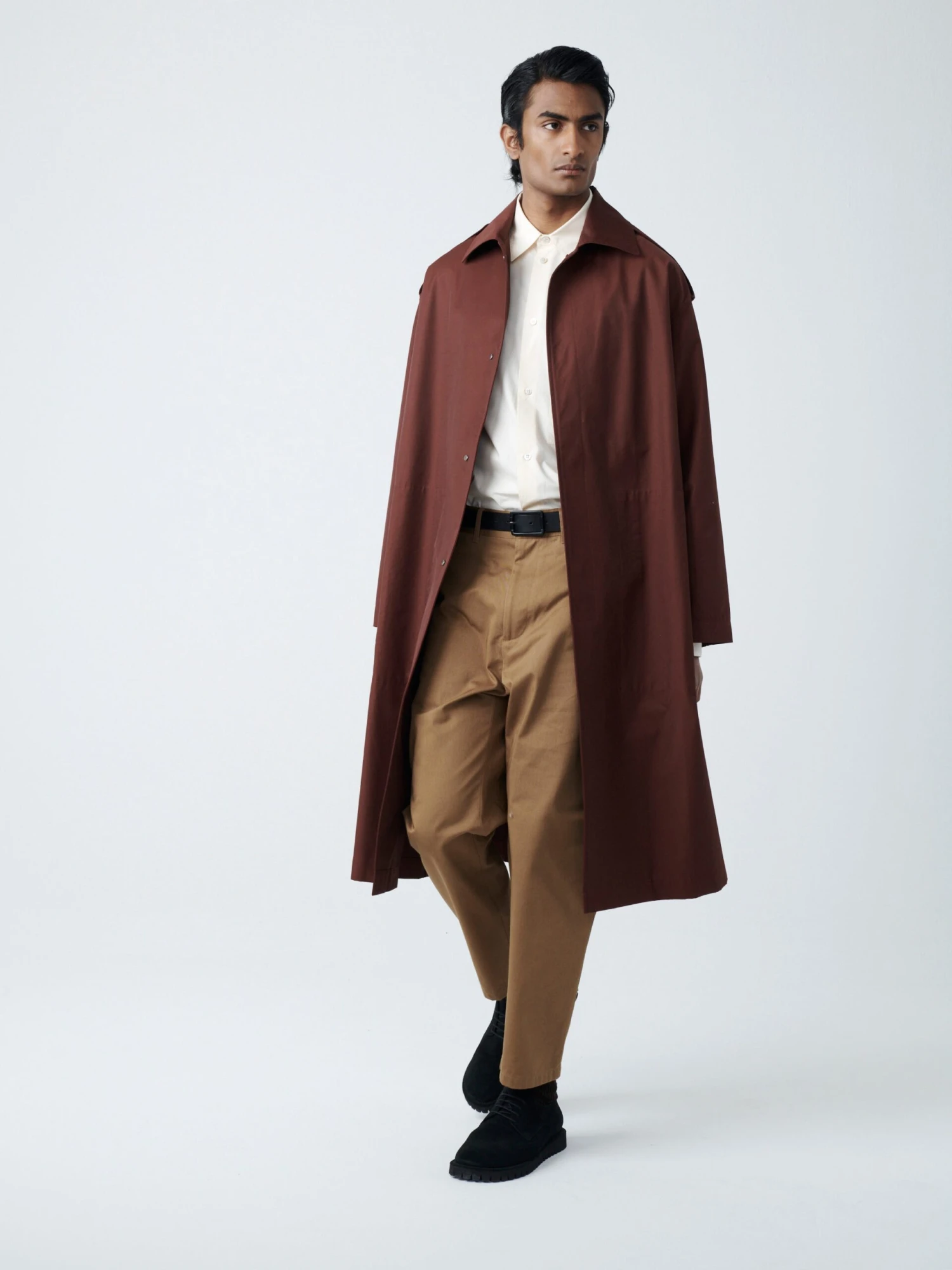Studio Nicholson Marque Coat In Chestnut 5 Studio Nicholson Marque Coat In Chestnut - Image 5