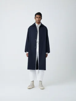 Studio Nicholson Marque Coat In Dark Navy