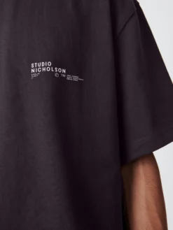 Studio Nicholson Module T-Shirt In Black Grape -Studio Nicholson MODULETEEBLACKGRAPE4 scaled