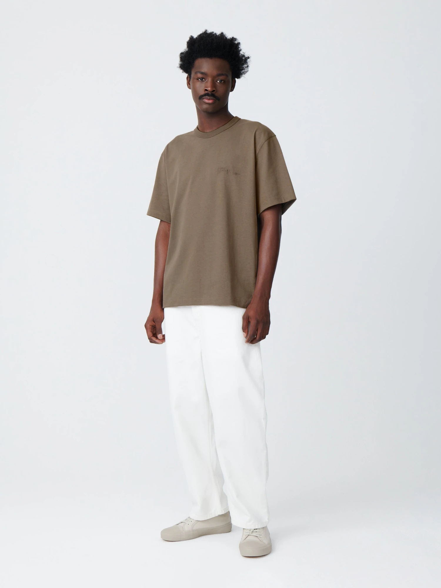 Studio Nicholson Module T-Shirt In Rock 3 Studio Nicholson Module T-Shirt In Rock - Image 3