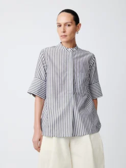 Studio Nicholson Malawi Shirt In Stripe Navy