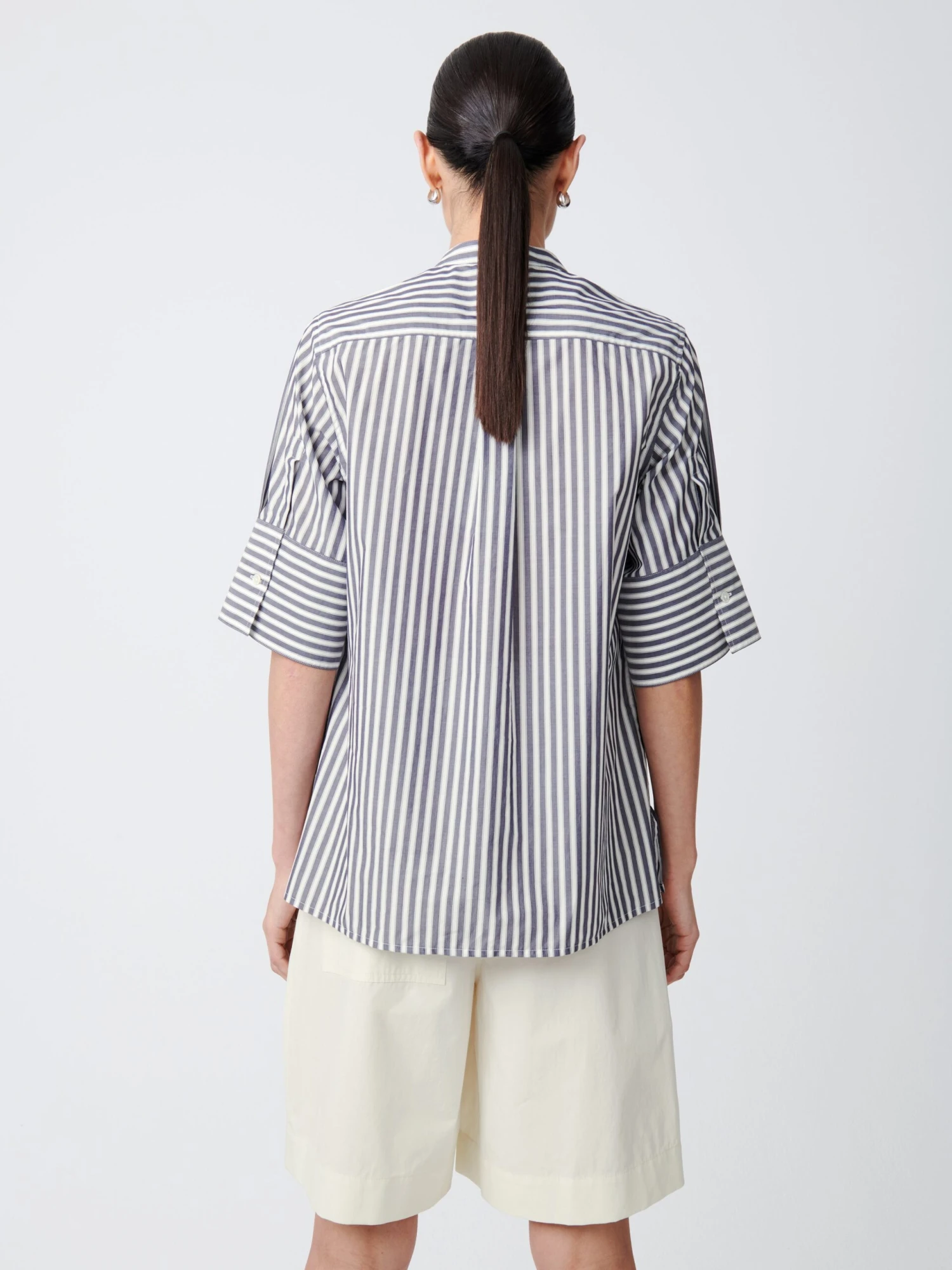 Studio Nicholson Malawi Shirt In Stripe Navy 3 Studio Nicholson Malawi Shirt In Stripe Navy - Image 3