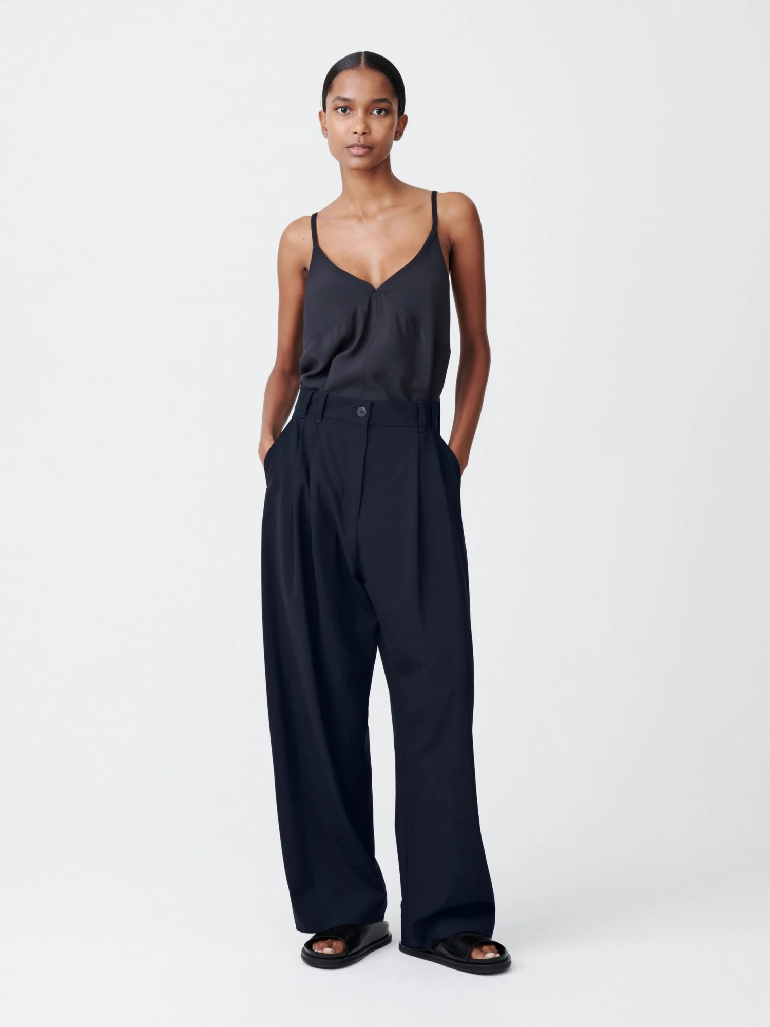 Studio Nicholson Nika Tropical Wool Pant In Darkest Navy 2 Studio Nicholson Nika Tropical Wool Pant In Darkest Navy - Image 2