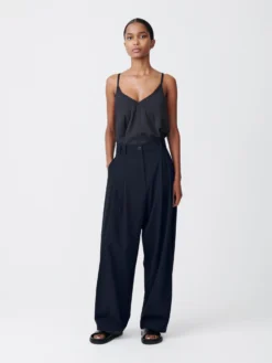 Studio Nicholson Nika Tropical Wool Pant In Darkest Navy