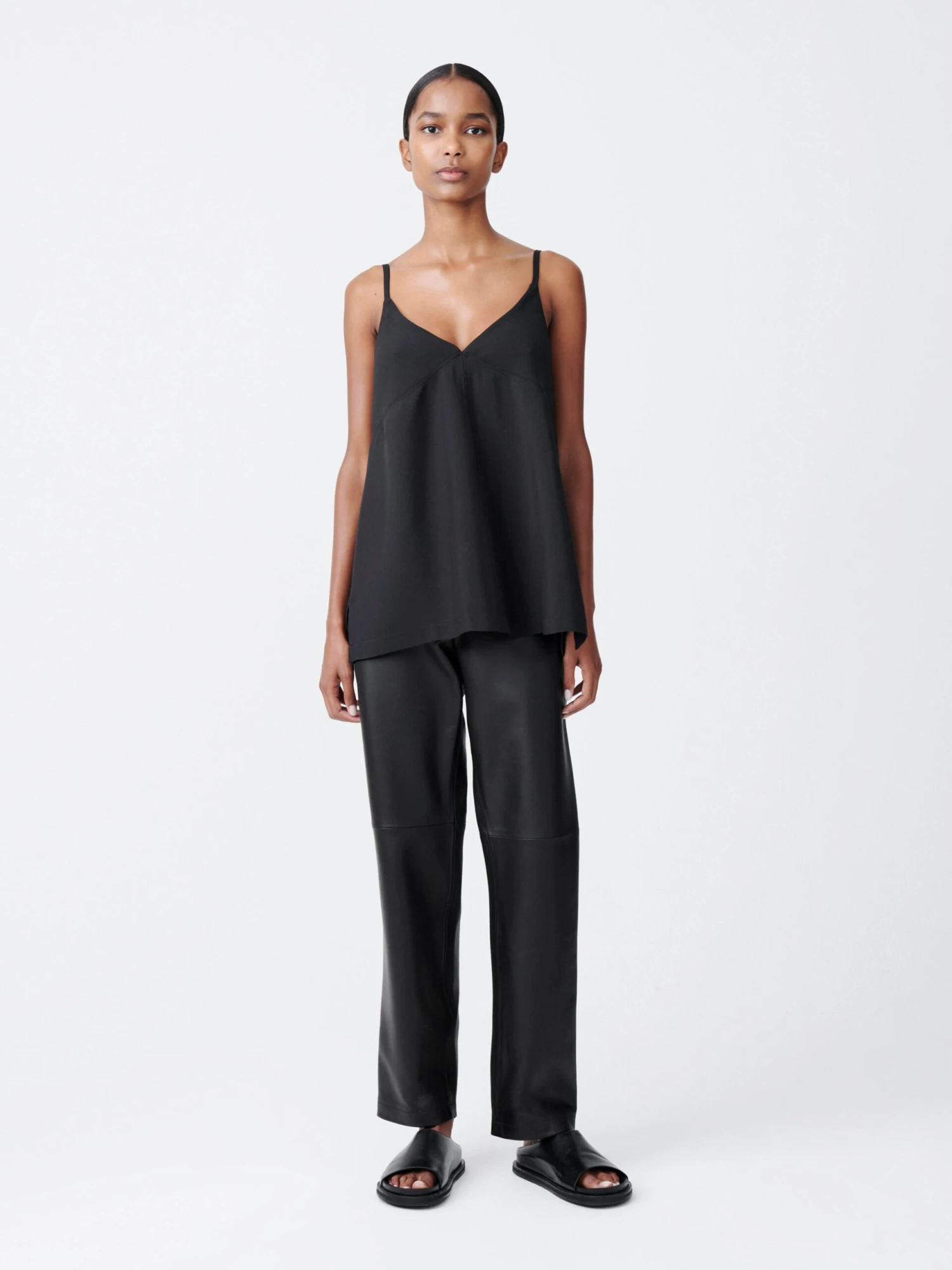 Studio Nicholson Opie Leather Pant In Black Grape 1 Studio Nicholson Opie Leather Pant In Black Grape