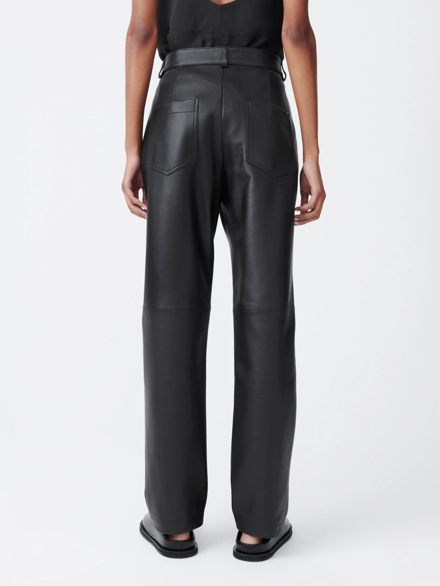 Studio Nicholson Opie Leather Pant In Black Grape 5 Studio Nicholson Opie Leather Pant In Black Grape - Image 5