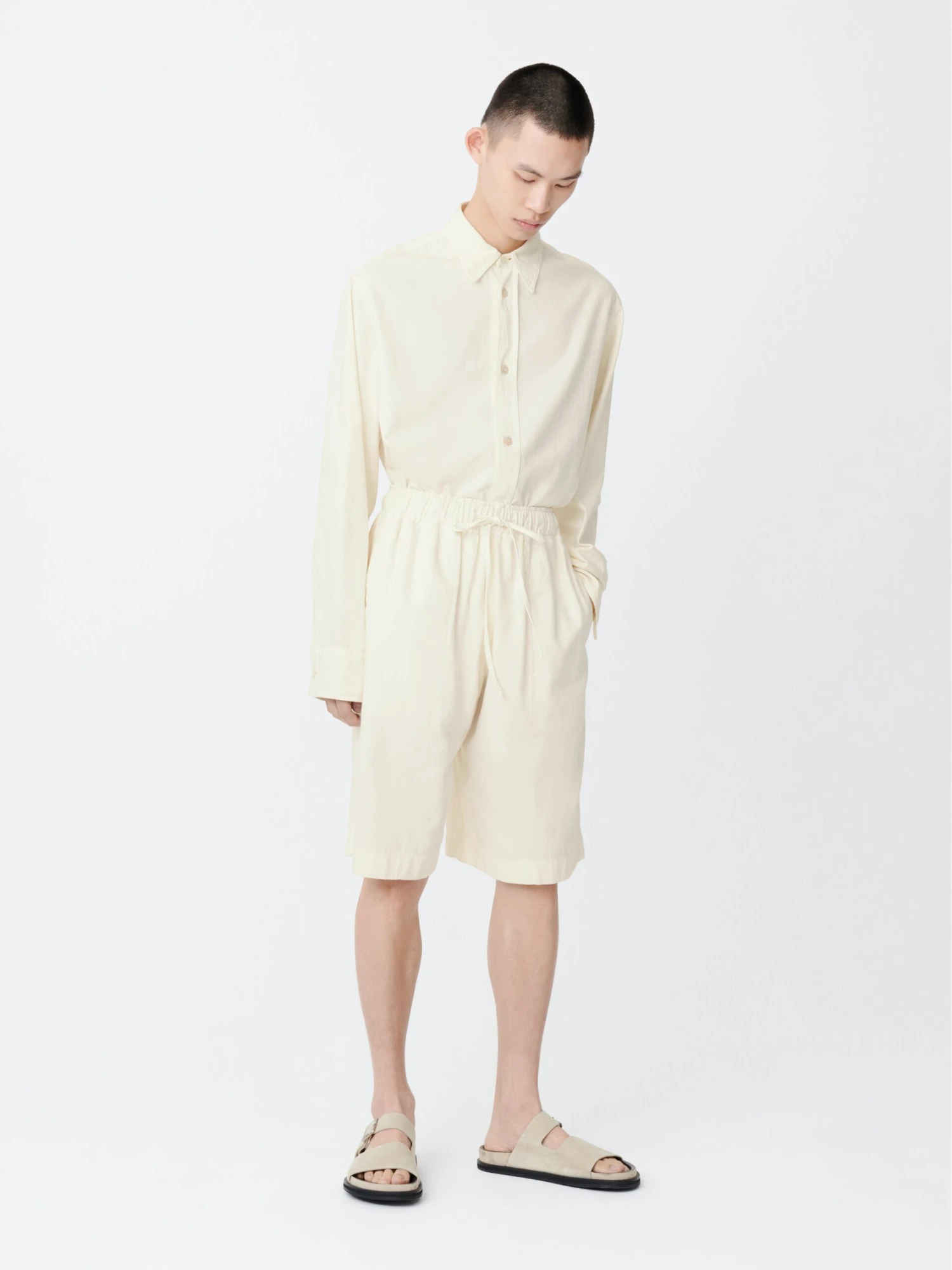Studio Nicholson Ossi Denim Short In Parchment 3 Studio Nicholson Ossi Denim Short In Parchment - Image 3