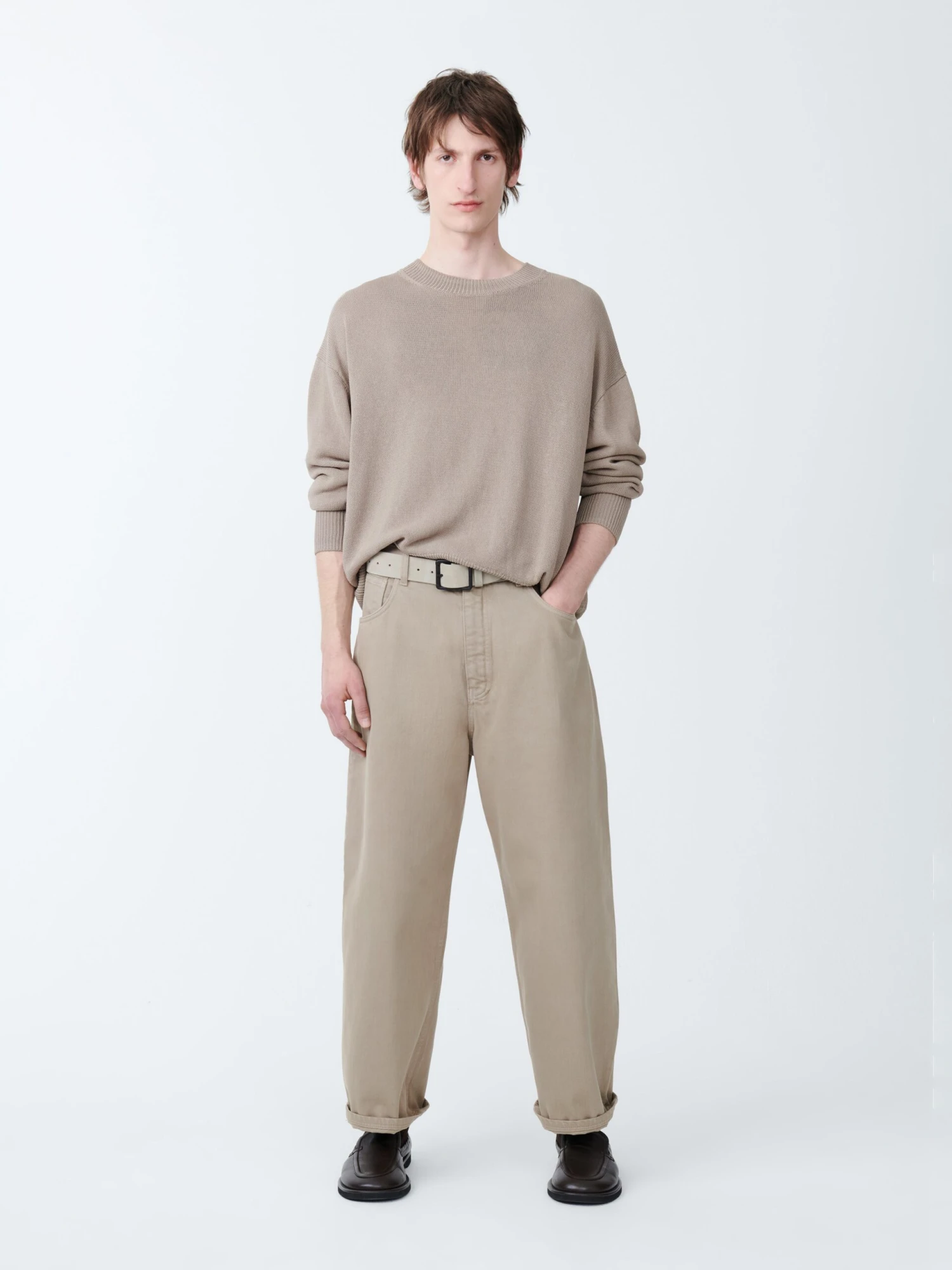 Studio Nicholson Paolo Denim Pant In Fawn 2 Studio Nicholson Paolo Denim Pant In Fawn - Image 2