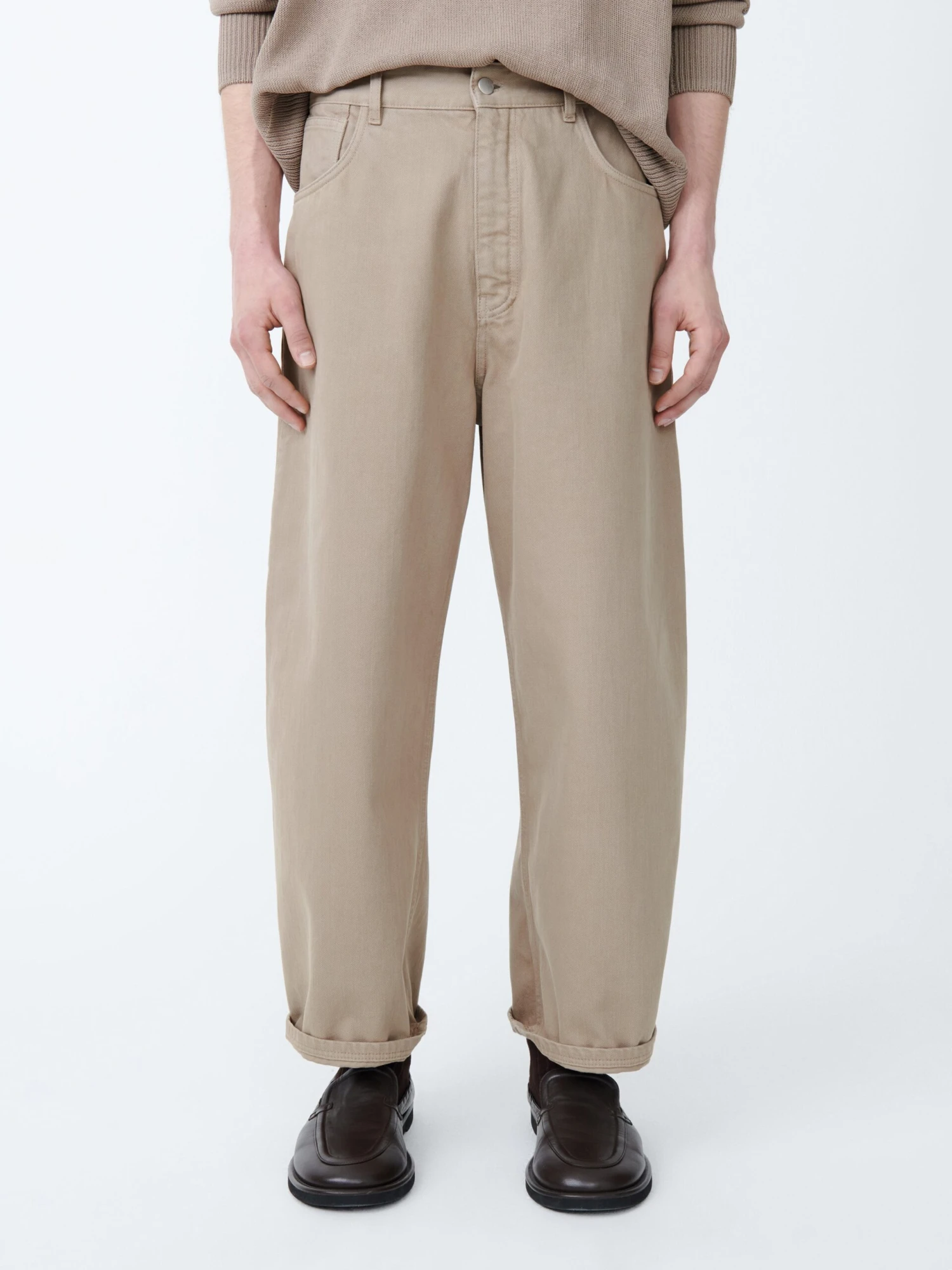 Studio Nicholson Paolo Denim Pant In Fawn 5 Studio Nicholson Paolo Denim Pant In Fawn - Image 5