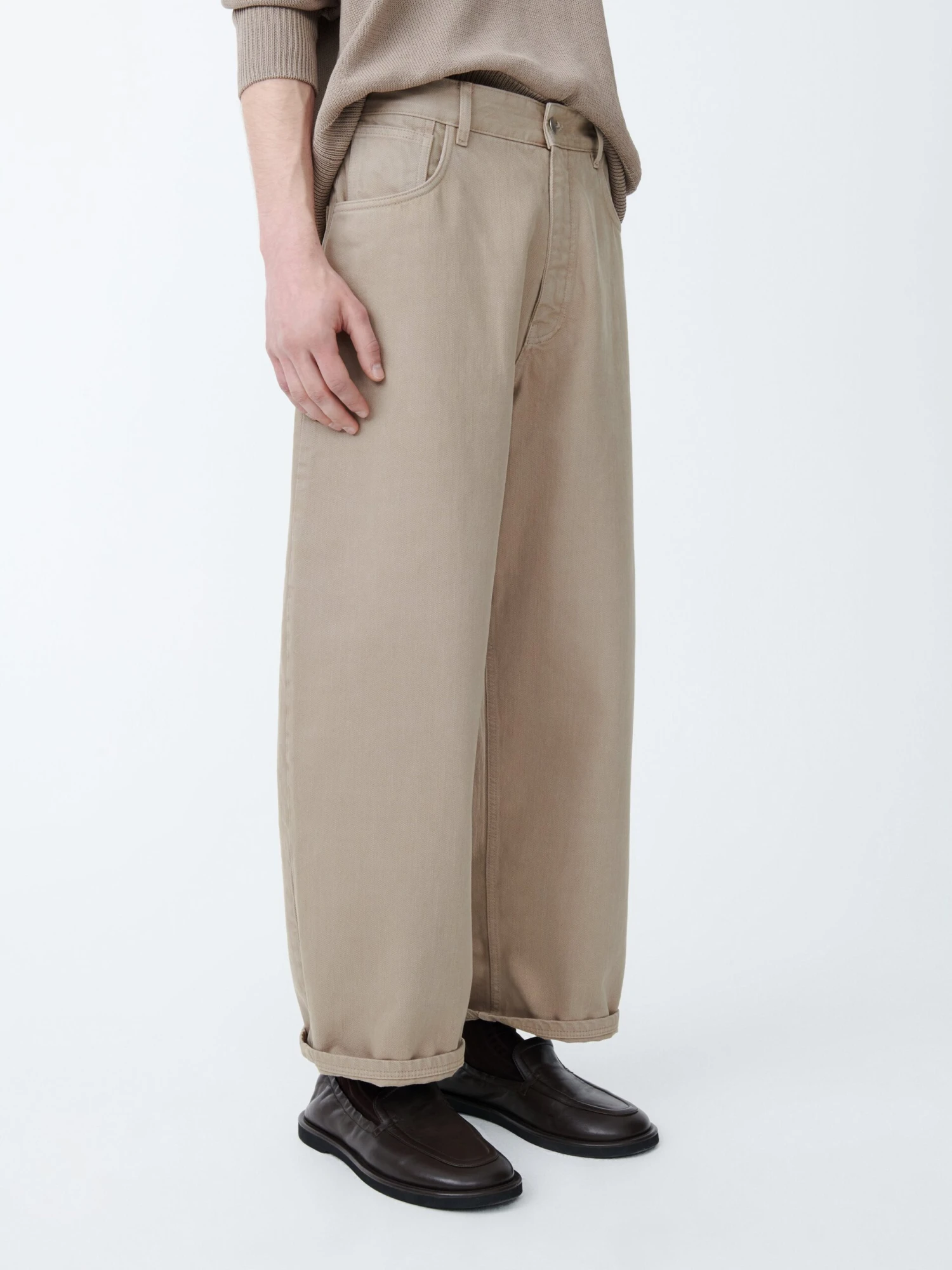Studio Nicholson Paolo Denim Pant In Fawn 6 Studio Nicholson Paolo Denim Pant In Fawn - Image 6