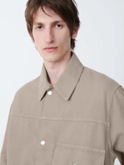 Studio Nicholson Petar Denim Jacket In Fawn 12 Studio Nicholson Petar Denim Jacket In Fawn -Studio Nicholson PETAR SNM 1079 Garment Dye Denim in Fawn4 scaled