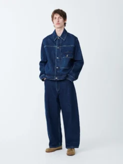 Studio Nicholson Petar Denim Jacket In Indigo Wash -Studio Nicholson PETARDENIMJACKETININDIGOWASH7 scaled