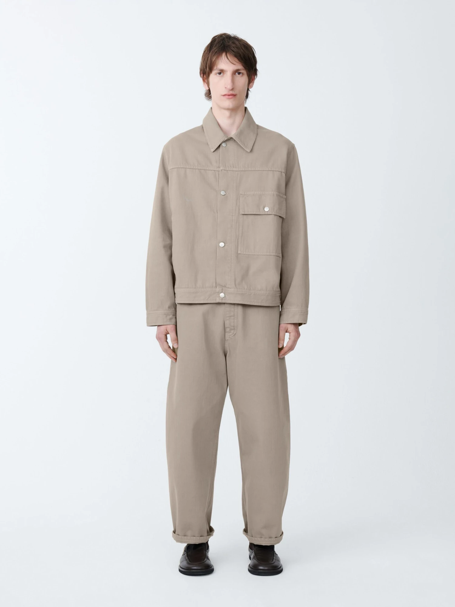 Studio Nicholson Petar Denim Jacket In Fawn 2 Studio Nicholson Petar Denim Jacket In Fawn - Image 2