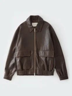 Studio Nicholson Piston Leather Jacket In Brown -Studio Nicholson PISTONSNM 1115LEATHERBROWN 0033 scaled