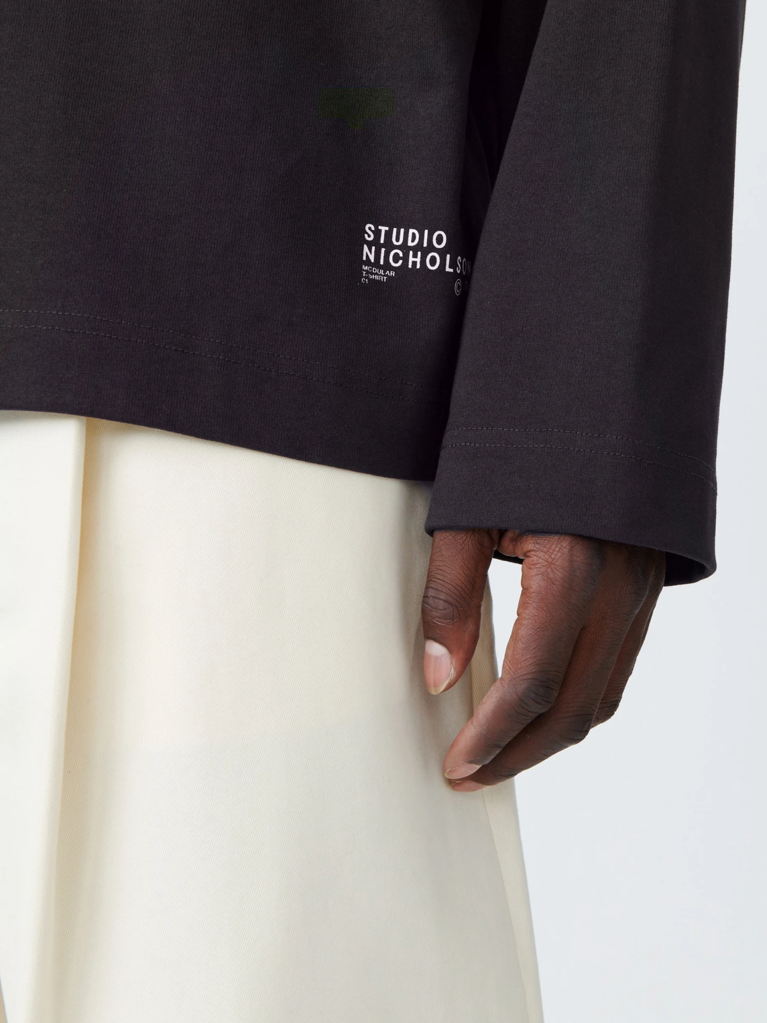 Studio Nicholson Platt T-Shirt In Black Grape 6 Studio Nicholson Platt T-Shirt In Black Grape - Image 6