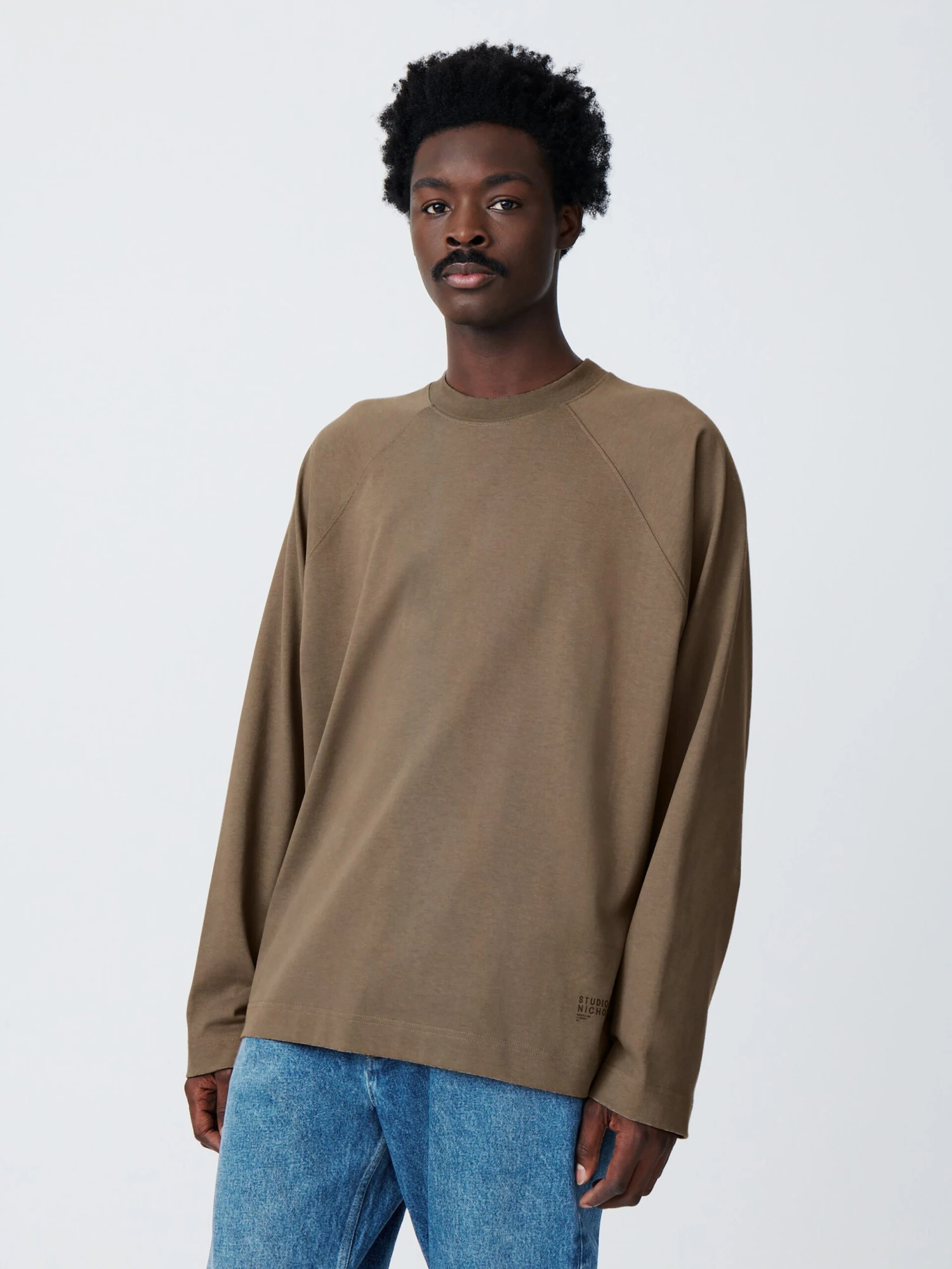 Studio Nicholson Platt T-Shirt In Rock 1 Studio Nicholson Platt T-Shirt In Rock