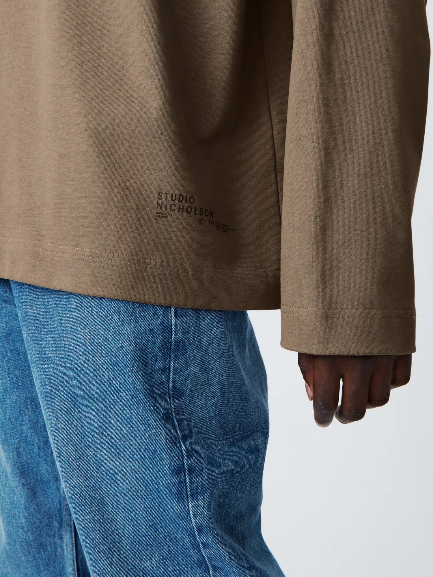 Studio Nicholson Platt T-Shirt In Rock 5 Studio Nicholson Platt T-Shirt In Rock - Image 5