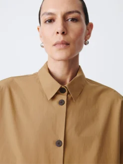 Studio Nicholson Piero Shirt In Sand -Studio Nicholson PieroSNW 570PowderCottonShirtsSand1 scaled