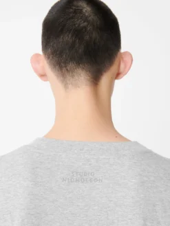 Studio Nicholson Piu T-Shirt In Grey Marl -Studio Nicholson PiuT ShirtinGreyMarl3 scaled