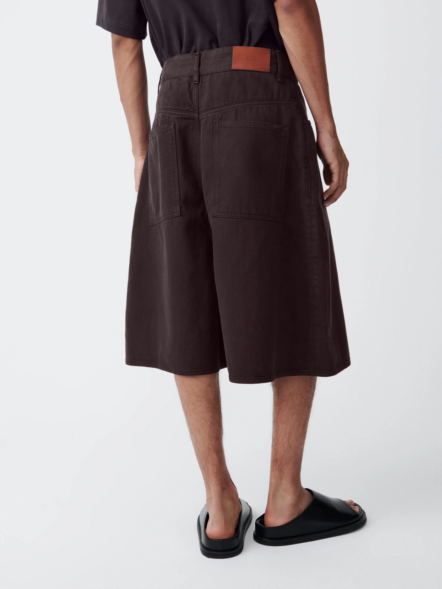 Studio Nicholson Reverse Denim Short In Black Grape 5 Studio Nicholson Reverse Denim Short In Black Grape - Image 5