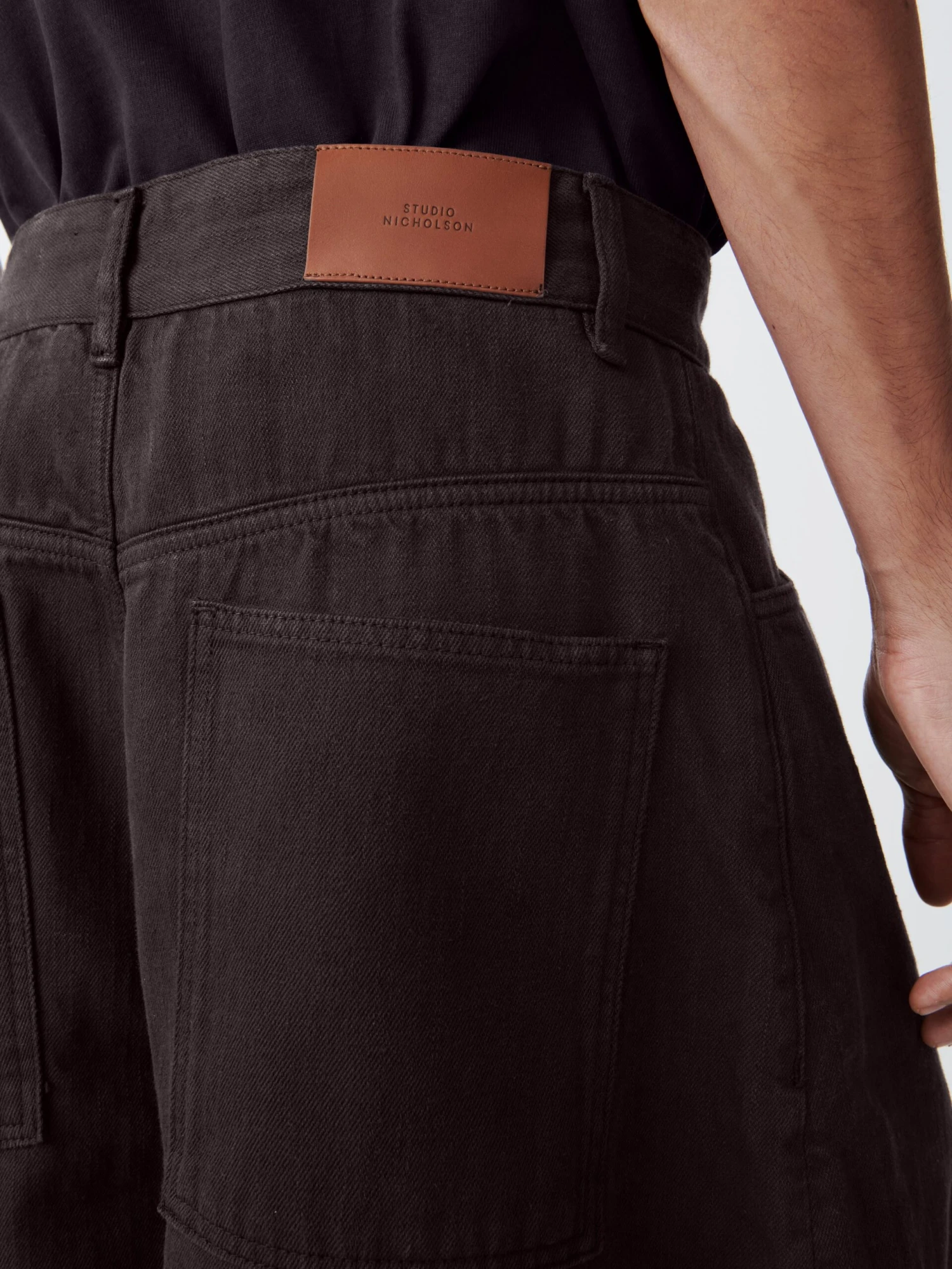 Studio Nicholson Reverse Denim Short In Black Grape 6 Studio Nicholson Reverse Denim Short In Black Grape - Image 6