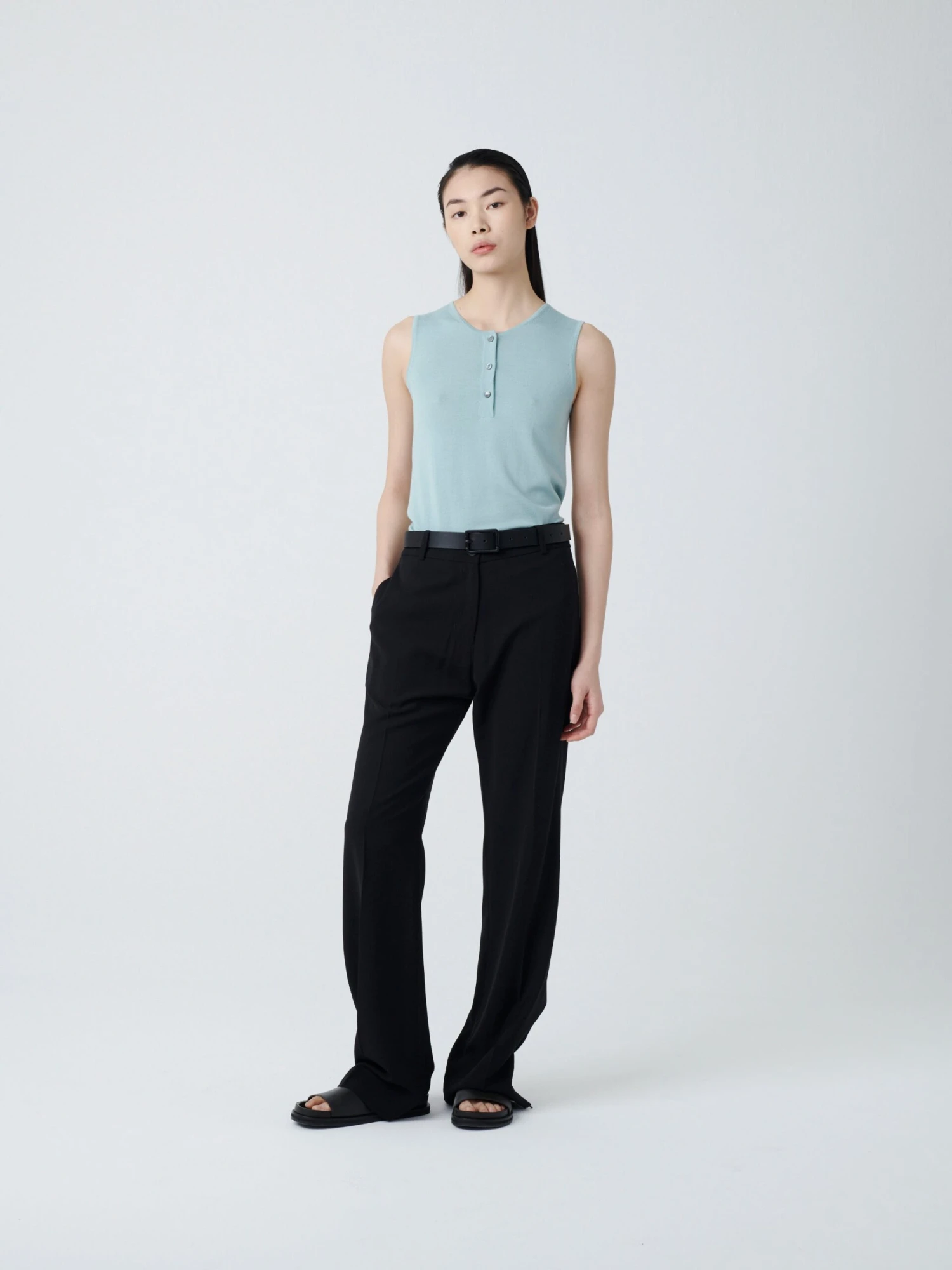 Studio Nicholson Rie Crepe Pant In Black 1 Studio Nicholson Rie Crepe Pant In Black