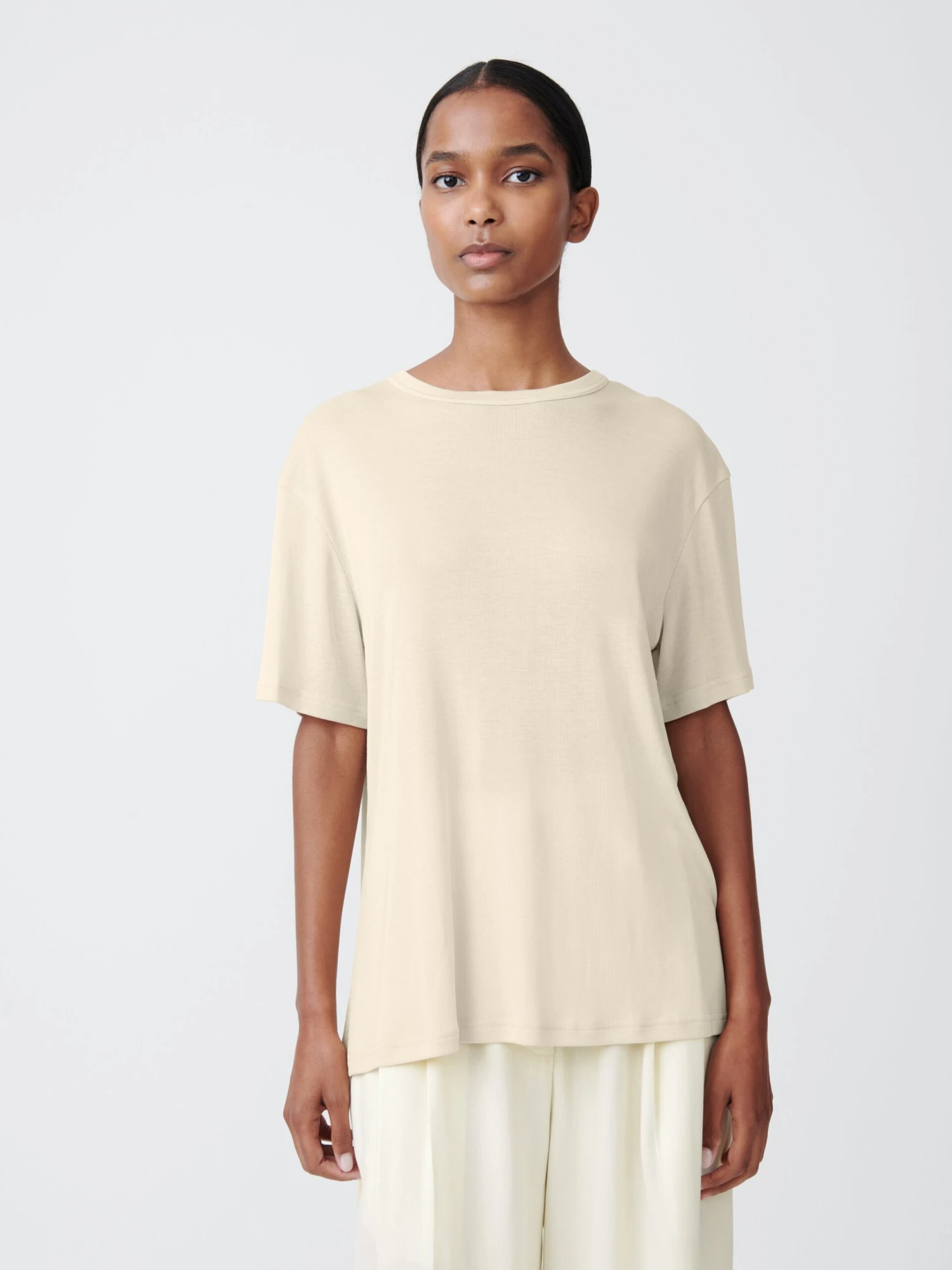 Studio Nicholson Rond T-Shirt In Bamboo 1 Studio Nicholson Rond T-Shirt In Bamboo