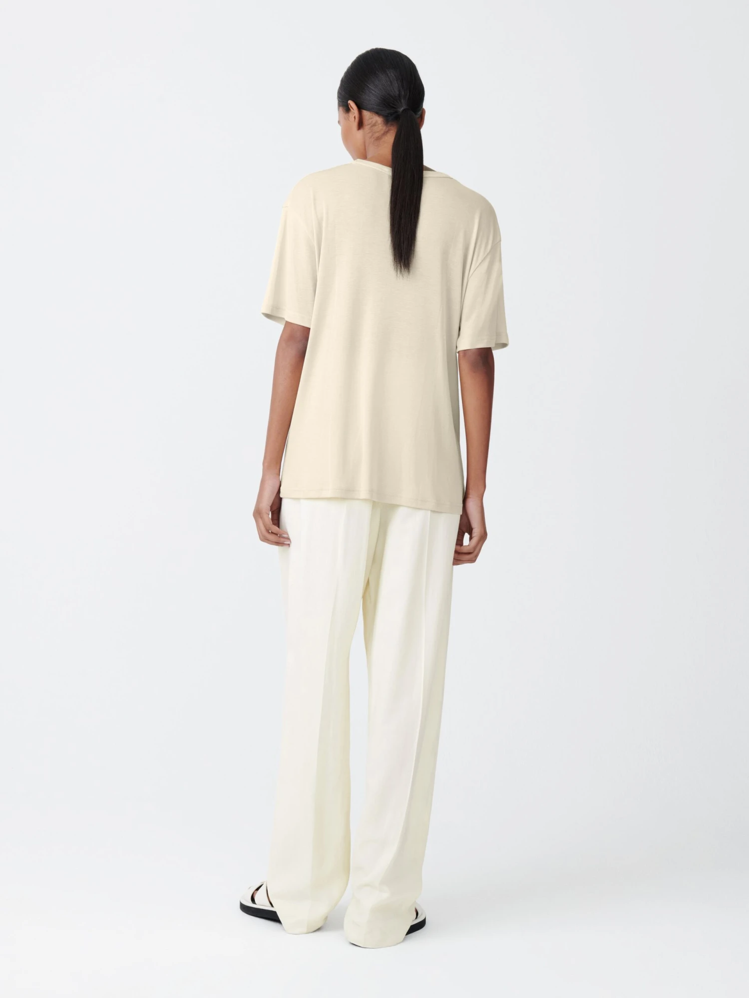 Studio Nicholson Rond T-Shirt In Bamboo 4 Studio Nicholson Rond T-Shirt In Bamboo - Image 4