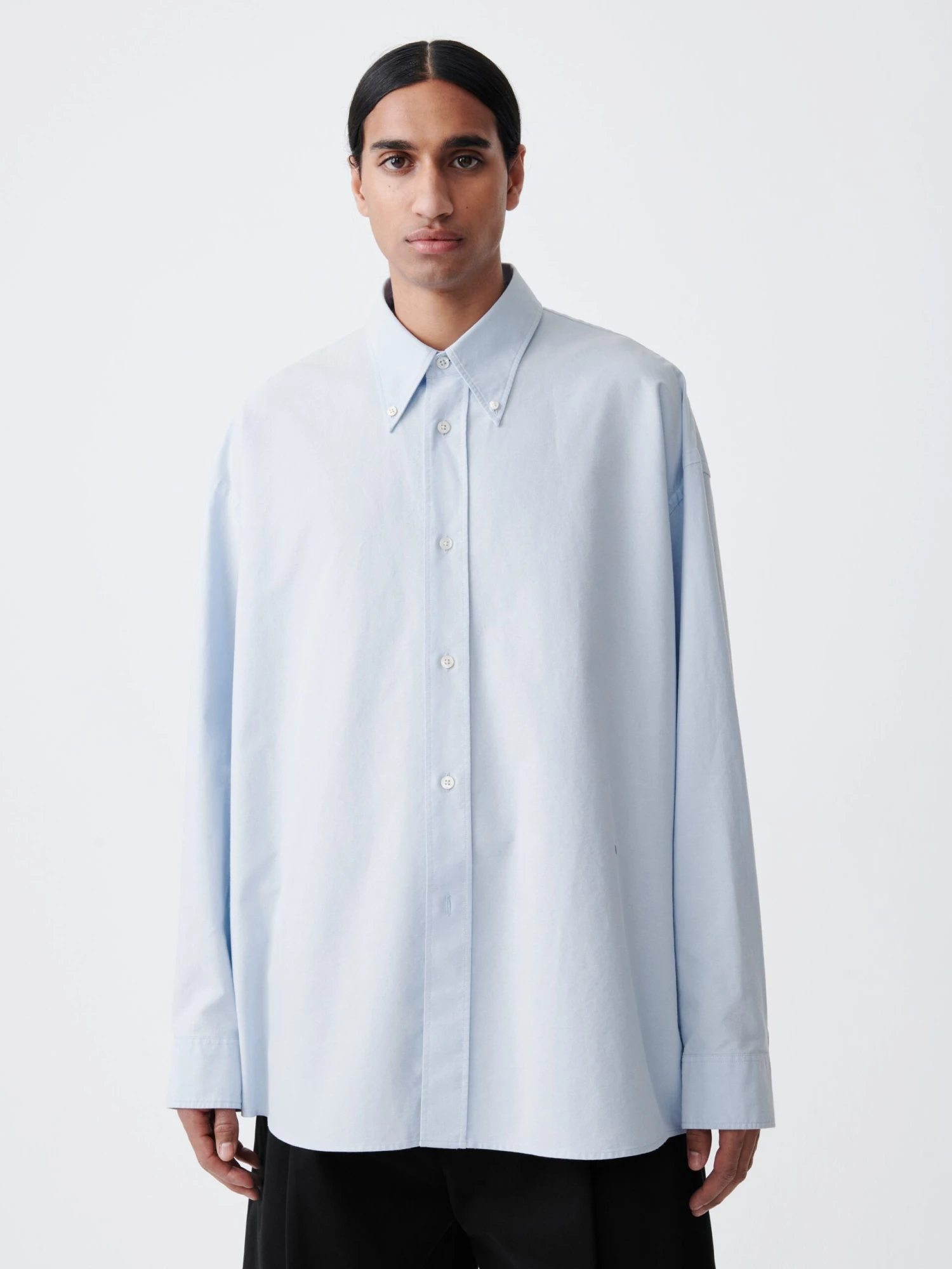 Studio Nicholson Ruskin Shirt In Oxford Blue 1 Studio Nicholson Ruskin Shirt In Oxford Blue