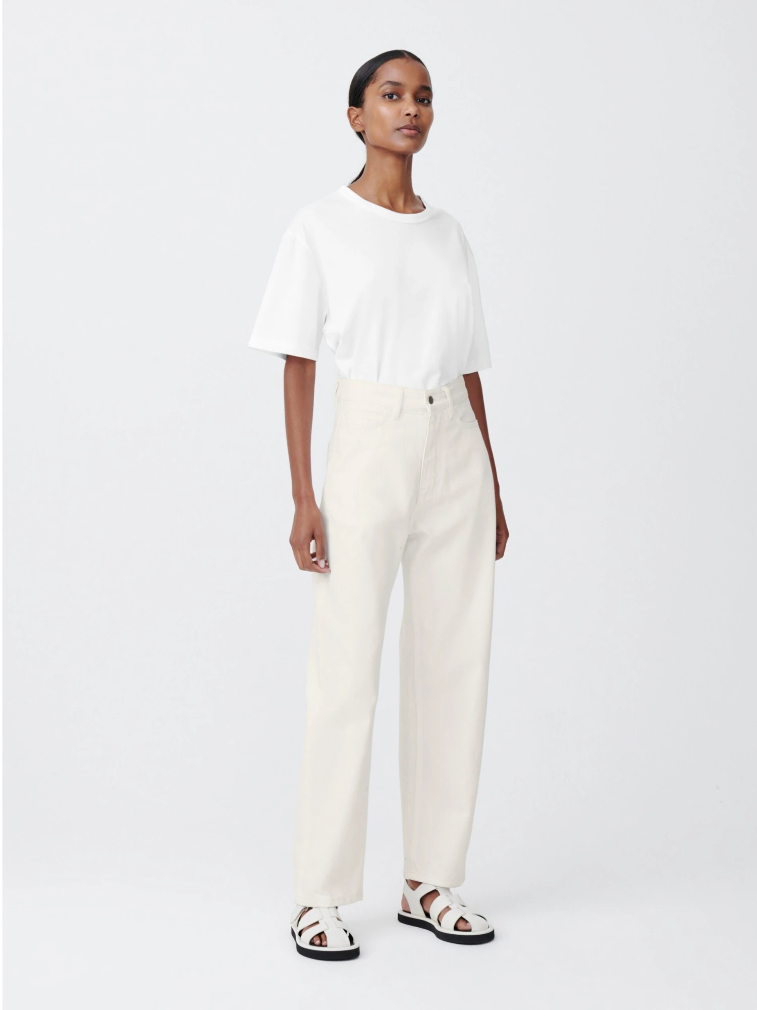Studio Nicholson Ruthe Denim Pant In Parchment 2 Studio Nicholson Ruthe Denim Pant In Parchment - Image 2