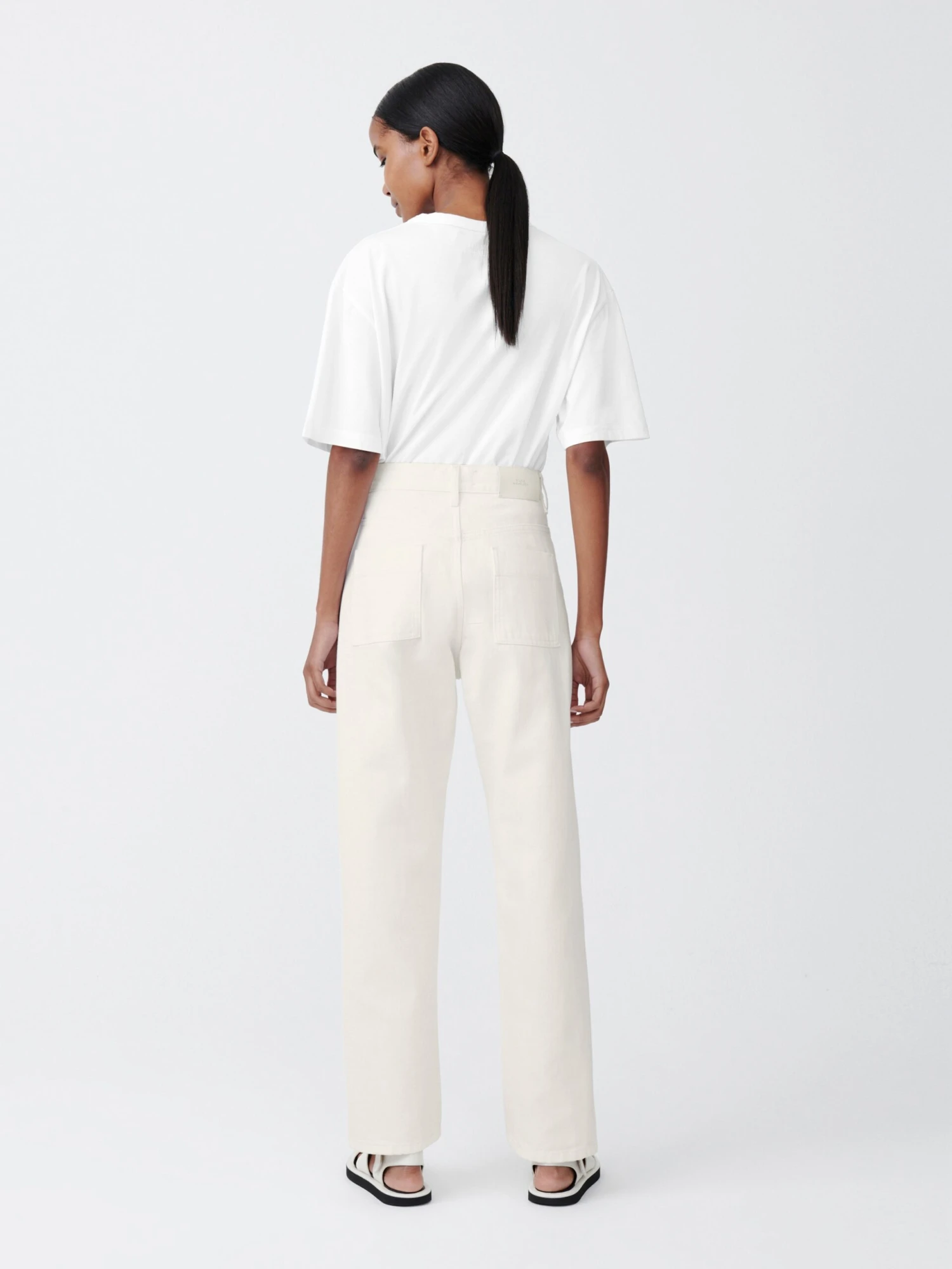 Studio Nicholson Ruthe Denim Pant In Parchment 3 Studio Nicholson Ruthe Denim Pant In Parchment - Image 3