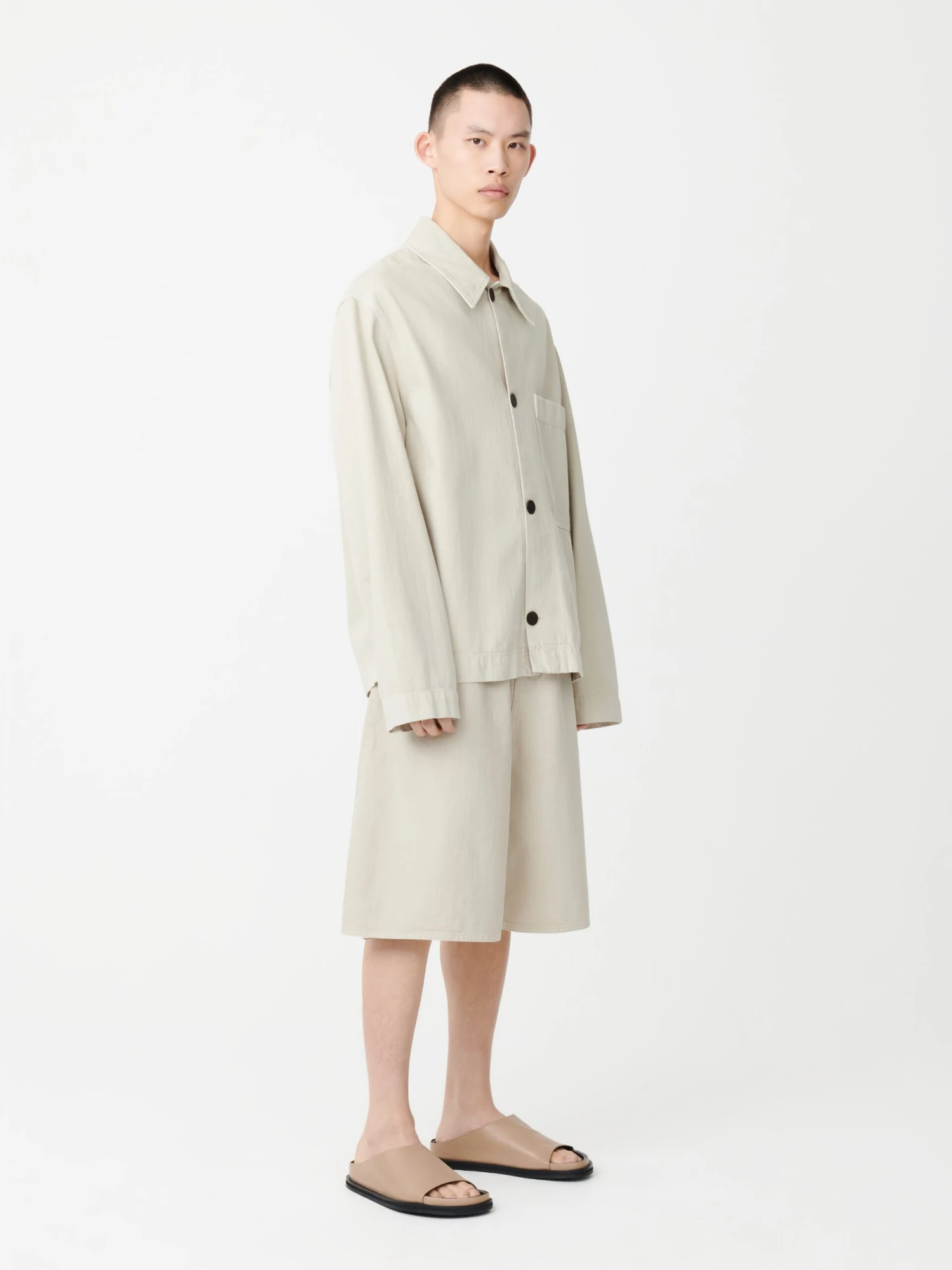 Studio Nicholson Reverse Denim Short In Dove 2 Studio Nicholson Reverse Denim Short In Dove - Image 2