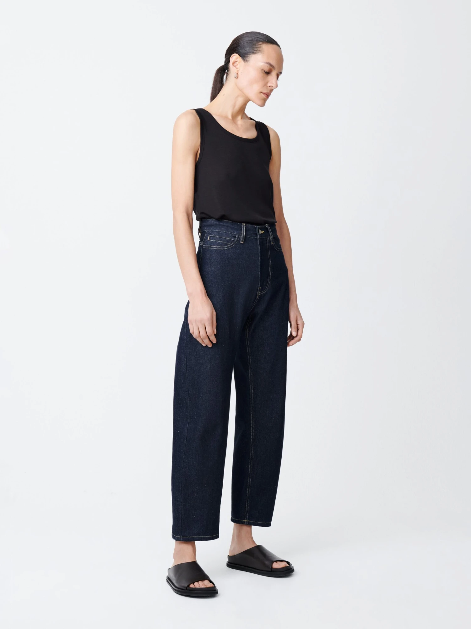 Studio Nicholson Ruthe Denim Pant In Raw Indigo 1 Studio Nicholson Ruthe Denim Pant In Raw Indigo