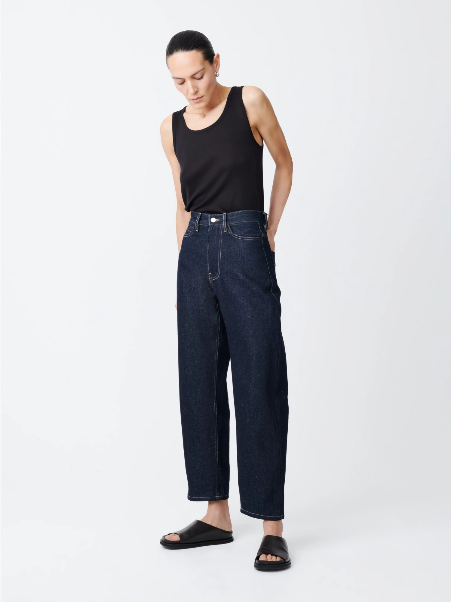 Studio Nicholson Ruthe Denim Pant In Raw Indigo 2 Studio Nicholson Ruthe Denim Pant In Raw Indigo - Image 2