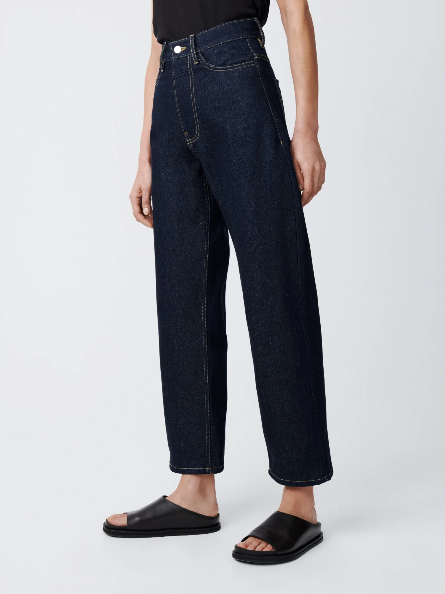 Studio Nicholson Ruthe Denim Pant In Raw Indigo 3 Studio Nicholson Ruthe Denim Pant In Raw Indigo - Image 3