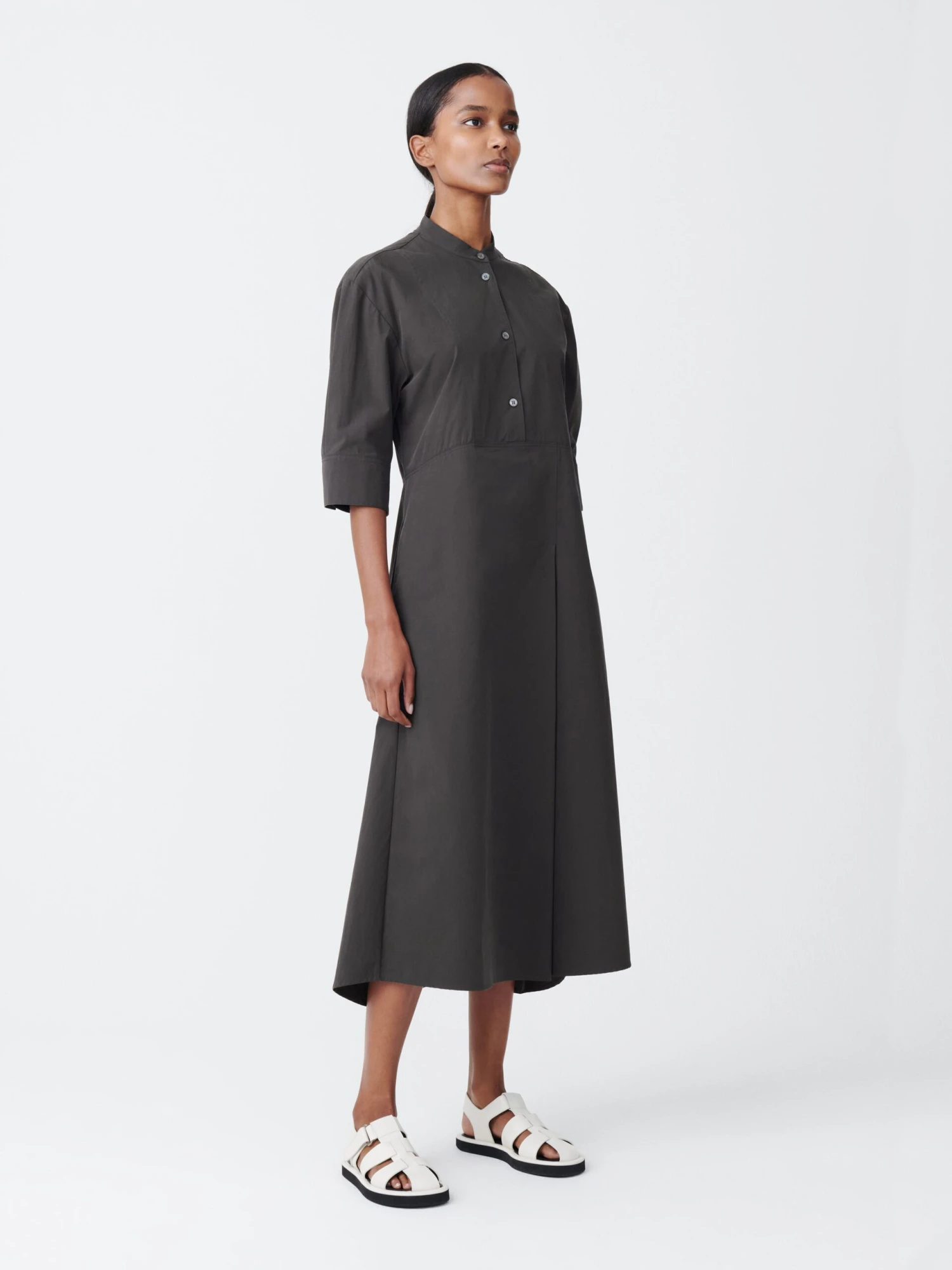 Studio Nicholson Sabo Cotton Dress In Asphalt 2 Studio Nicholson Sabo Cotton Dress In Asphalt - Image 2