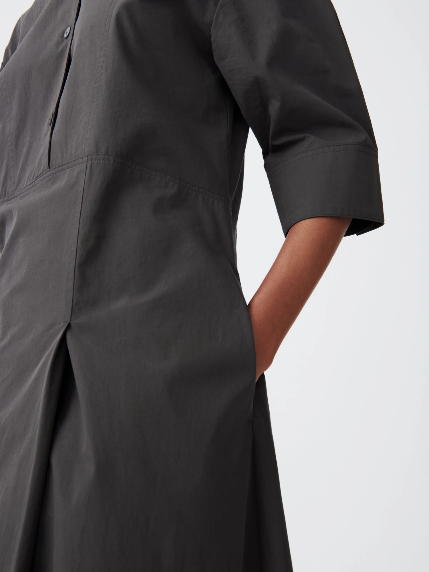 Studio Nicholson Sabo Cotton Dress In Asphalt 5 Studio Nicholson Sabo Cotton Dress In Asphalt - Image 5